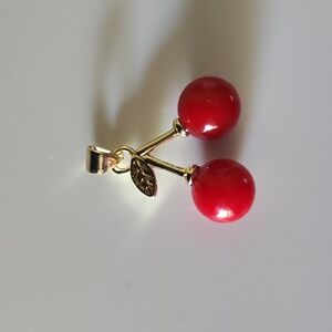 Pretty Bird Jewelry Gold Plated Red Cherry Pendant